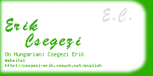 erik csegezi business card